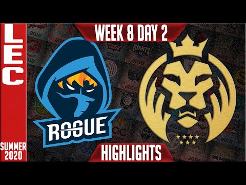 RGE vs MAD Highlights | LEC Summer 2020 W8D2 | Rogue vs MAD Lions