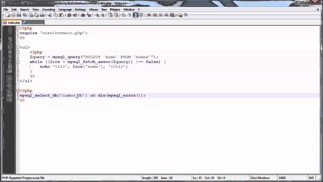 PHP Tutorials: Selecting and Using Multiple MySQL Databases - YouTube