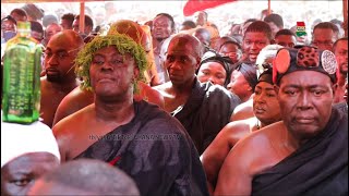 Watch Dormaahene Osagyefo Dr Agyemang Badu arrive with massive crowd for Sunyanihene final funeral