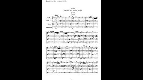 mozart string quartet 3 in g major k 156 134b