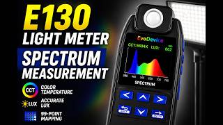 E130 Light Meter, Accurate Lux & Color Temperature (CCT) for Any Light Source,99-Point Light Mapping E130 Light Meter, Accurate Lux & Color Temperature (CCT) for Any Light Source,99-Point Light Mapping