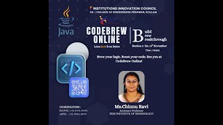 CodeBrew Online | Learn Java from Basics | Session 3 with Mrs. Chinnu Ravi ☕ Wealth