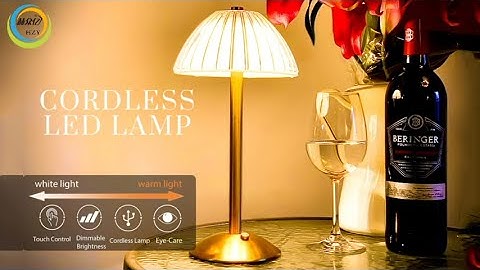 Portable mushroom LED metal table lamp Cordless battery powered USB touch adjustable brightness