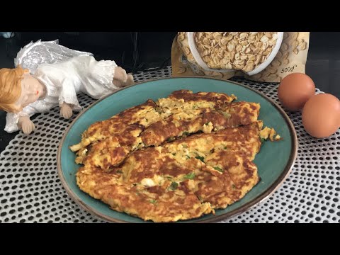 YULAFLI OMLET TARİFİ -SPORCU KAHVALTISI-PEYNİRLİ YULAFLI DİYET KAHVALTI 🍳 OMLET TARİFİ