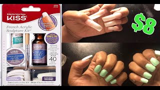 DIY Kiss Acrylic Kit | Watch me do my birthday nails (ONLY $8)