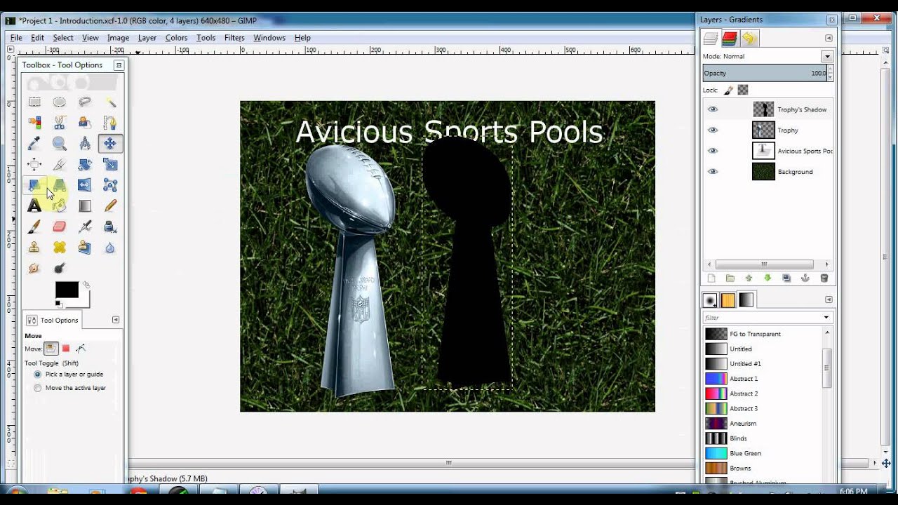 GIMP Tutorial Episode 2 Shadows with Blurs, Transparency