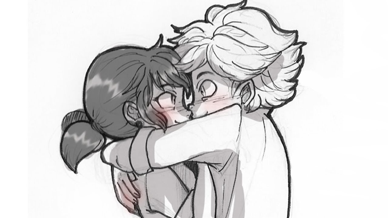 Маринетт и адриан рисовать