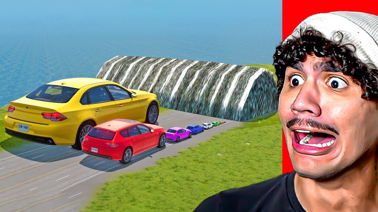 Reagindo a Carros Pequenos até Gigantes vs Lombada Gigante – BeamNG.drive