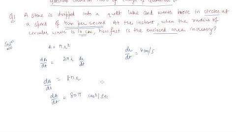 Questions on Rate of Change of Quantities | Class 12 Mathematics Application of Derivatives