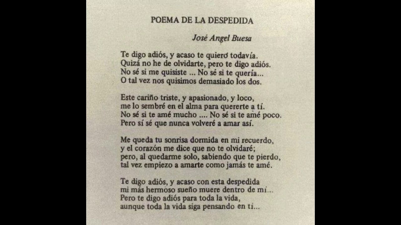 Poema de la Despedida - José Ángel Buesa (Voz Oscar 6tos) - YouTube