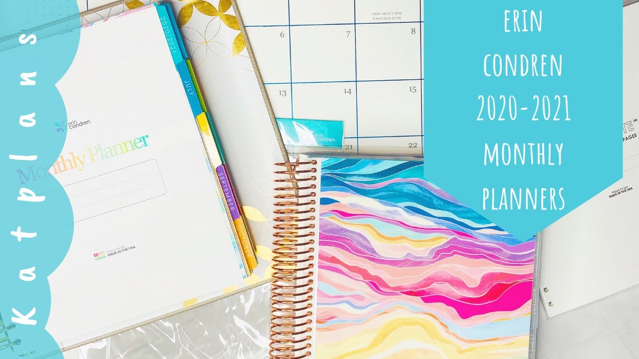 Erin Condren 2020-2021 Monthly Coiled Planner and Monthly Binder Planner