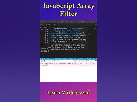 JavaScript Array Filter Method #reel #shorts #short #learnwithsazzad # ...