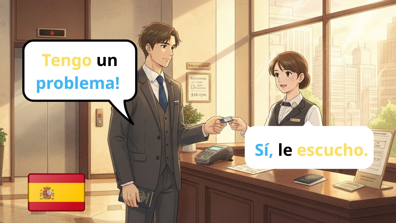 10 Spanish Hotel Dialogues for Beginners (A1–A2) | Learn Spanish with Subtitles