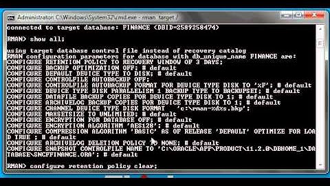 Oracle DBA Justin - How to reset RMAN persistent parameters back to their defaults