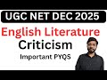 UGC NET English criticism pyqs || Literary criticism PYQS || Sahitya study Hisar