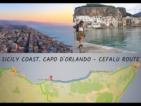 Sicily coast. Capo d`orlando - Cefalu route