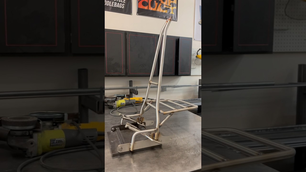 Stainless Edward Richie sissy bar with luggage rack