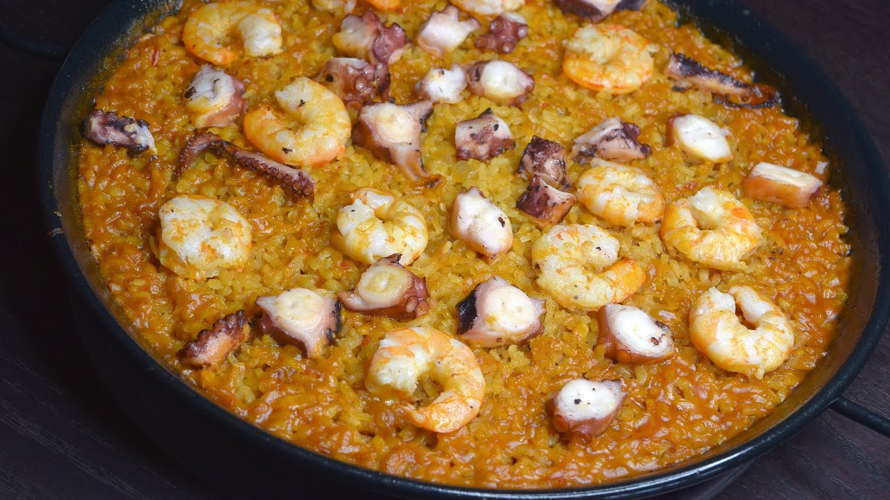 Paella de pulpo y gambas explosiva en solo 20 minutos