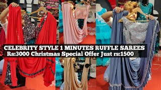 Celebrity Style 1 Minutes Ruffle Sarees Rs3000 Flat Off Rs1500 Micki Fashion Sowcarpet