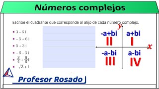 Escribe el cuadrante que corresponde cada Número COMPLEJO