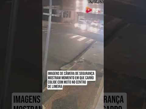 Vídeo flagra carro avançando preferencial e atingindo moto no Centro de Limeira