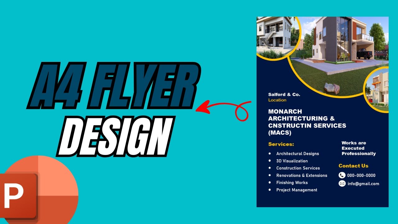 Шаблон дизайна листовки формата А4 в PowerPoint