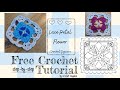 Four Petal Flower Lacy Crochet Square Pattern - Free Step by Step Video Tutorial