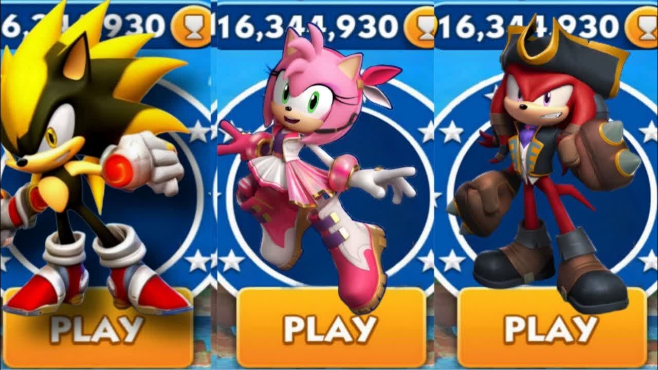 Sonic Dash - Super Shadow VS Popstar Amy VS Captain Knuckles _ Movie ...