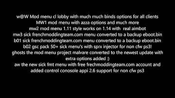 PS3 4.80 NO JAILBREAK MODDED BACKUP ALL CODS MOD MENU