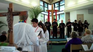 Procession of the Palms. Palm Sunday at St. Michael&#39;s, Lihue, Kauai 2012