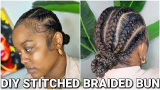 Easy DIY Stitch Braids & Knot Bun Tutorial! Perfect Natural Hairstyle!