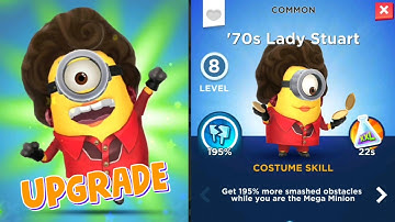 Minion Rush 70s Lady Stuart Costume Upgrade Level 8 Villain Con prize pods rewards minions game