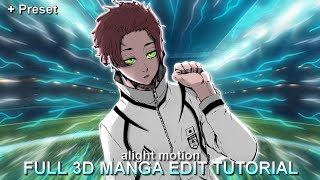 Full 3d manga edit tutorial alight Motion with preset | bluelock trending manga edit tutorial