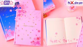 How to make Cute😍 Sakura 🌸 Diary at Home |DIY Aesthetic Diary #craftersworld#journal #diy#papercraft