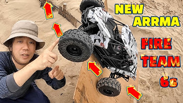 New ARRMA FIRETEAM 6s open and jumping with different punch settings ara7618t2