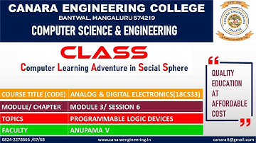 VTU ADE (18CS33) ANALOG AND DIGITAL ELECTRONICS [PROGRAMMABLE LOGIC DEVICES] (M3 L6)