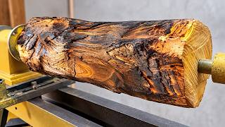 A Bizarre, Charred Log ||| Surprisingly Beautiful Colors Inside