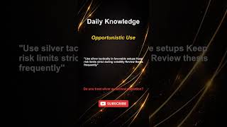 Day-80: Silver As Tactical Allocation | Gold Silver Knowledge #shorts