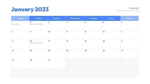 PowerPoint Calendar Template 2023 Free Download