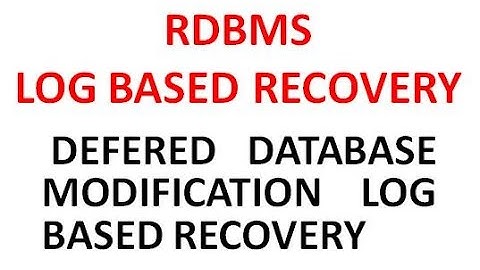 NETWORKING -LOG BASED RECOVERY