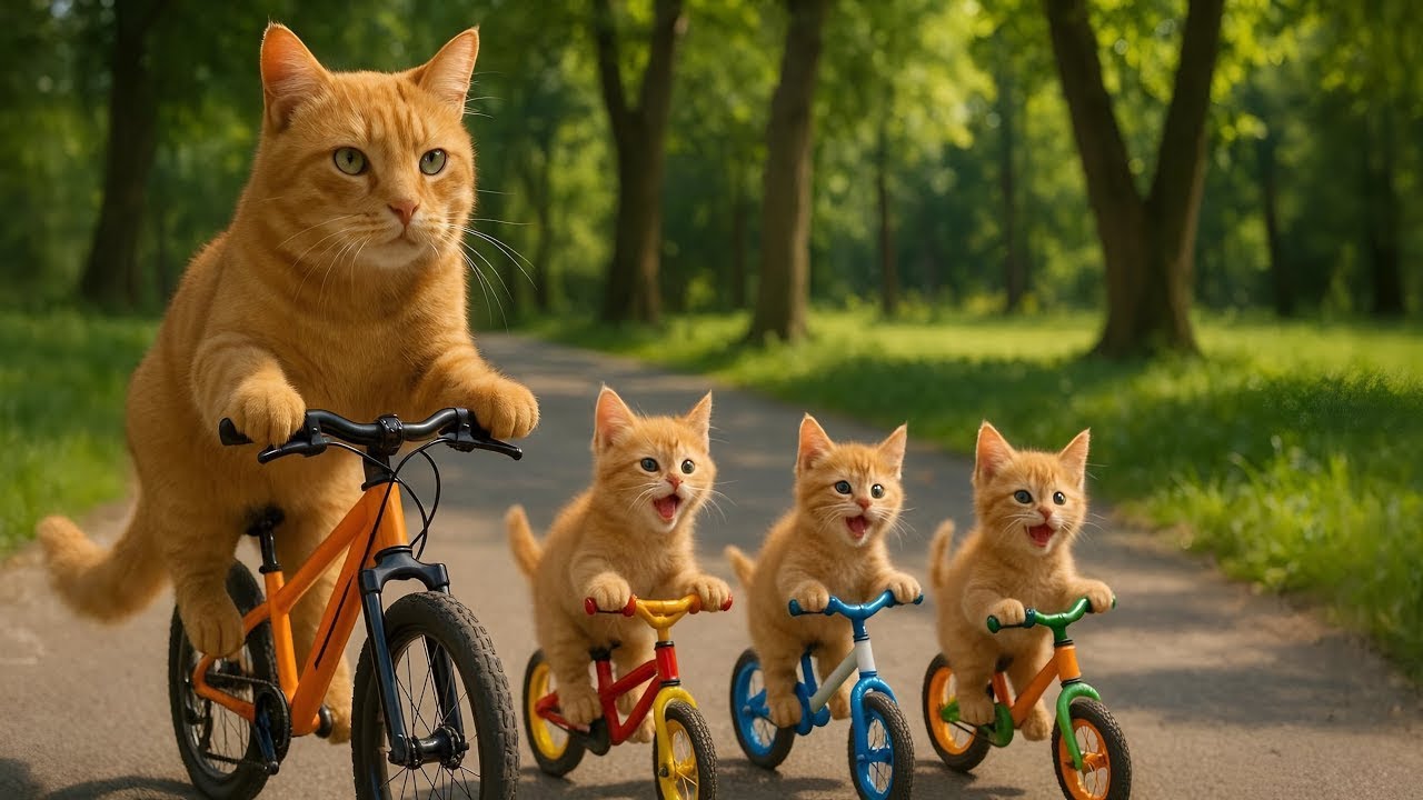 Mama Cat Trims Fur on the Farm and Makes Tiger Hat For Kittens At Home🐾🎩🐯