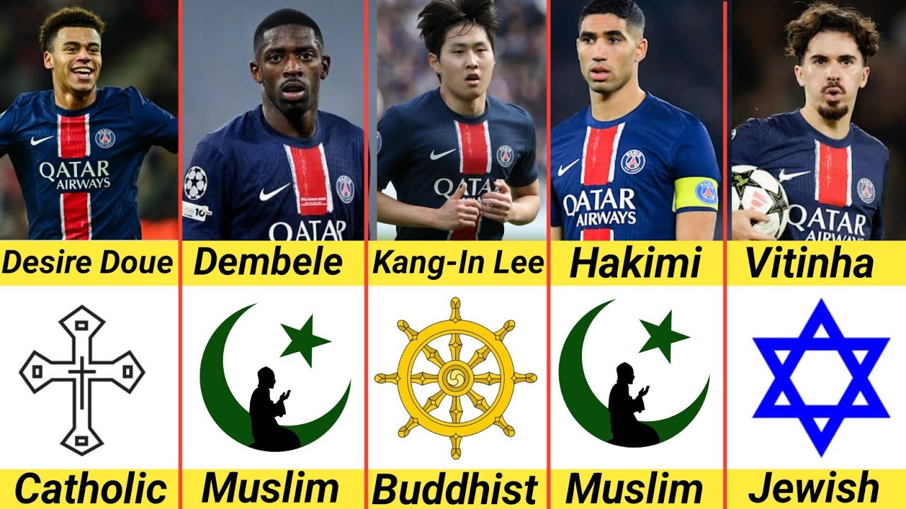 Religion of PSG Football Players In 2025/2026 Season | Paris Saint-Germain, Dembele, Vitinha, Hakimi