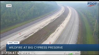 Brush fire Continues to Burn in Big Cypress Park