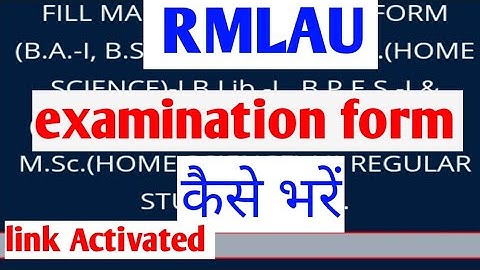 How to fill main examination form of RMLAU || Ba, Bsc, Bcom other courses ||