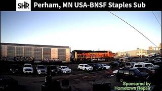 Perham, MN, USA | Train Cam LIVE NOW | BNSF Staples Sub |  Mile Post 189.3
