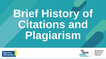 Brief History of Citations and Plagiarism