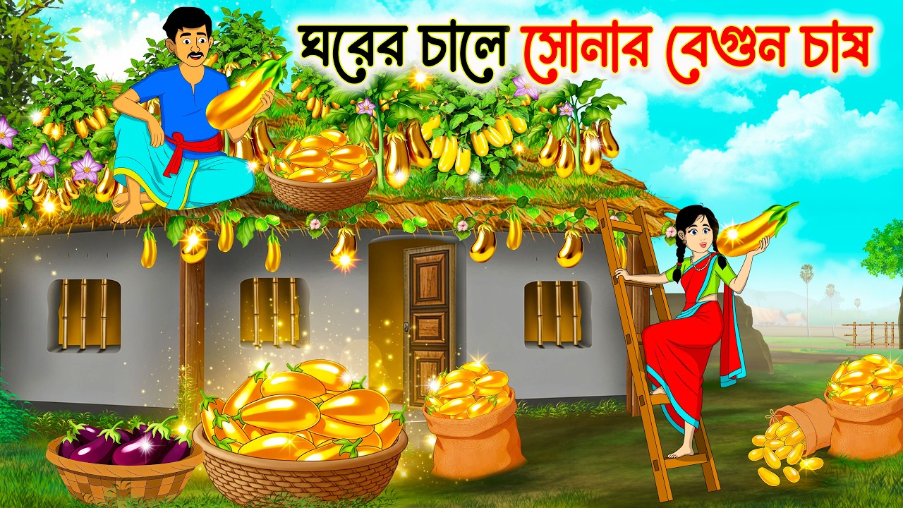 ঘরের চালে সোনার বেগুন চাষ | Bengali Fairy Tales Cartoon | Rupkothar Bangla Golpo | Moral Story
