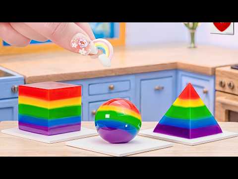 Satisfying Miniature Jelly Recipe 🌈 Tasty Geometric Shape Jelly Dessert Idea