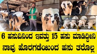 6 ಹಸುವಿನಿಂದ ಇವತ್ತು 15 ಹಸು ಮಾಡಿದ್ದೀನಿ ನಾವು ಹೊರಗಡೆಯಿಂದ ಹಸು ತರೊಲ್ಲ||Dairy farming 