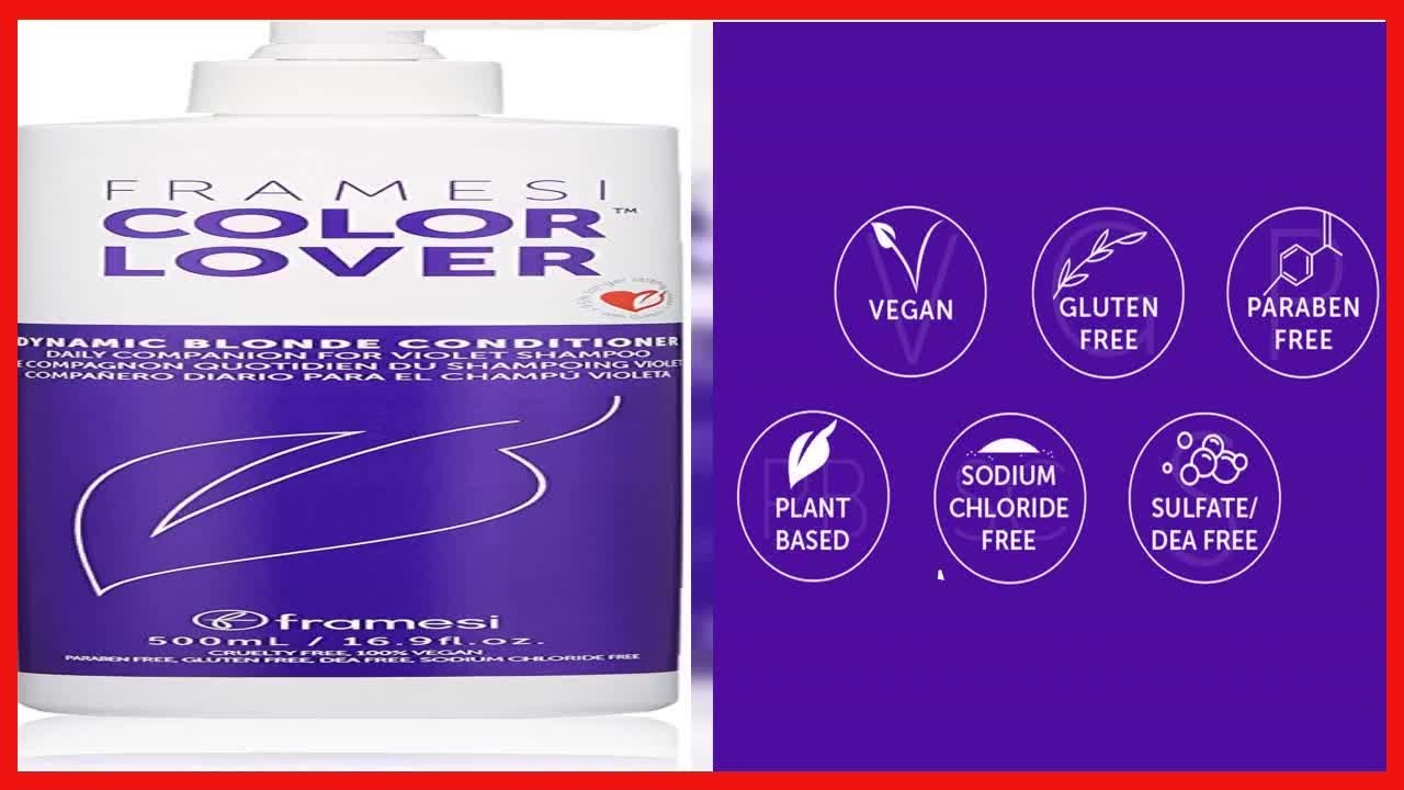 Framesi Color Lover Dynamic Blonde Conditioner, Purple Conditioner, Sulfate Free Conditioner, Color